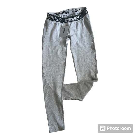NWT GYM SHARK FLEX LEGGING V3 Light Gray Marl  Size LARGE - Picture 1 of 6